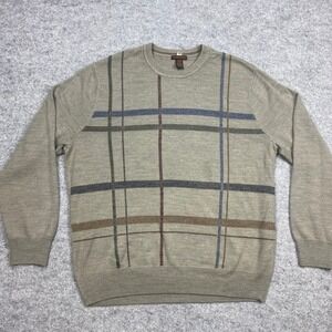 Dockers sweater men's XL Papa stripe  preppy classic fisherman brown crewneck